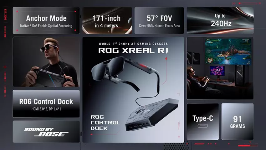 ASUS ROG XREAL R1 AR Gaming Glasses duży obraz
