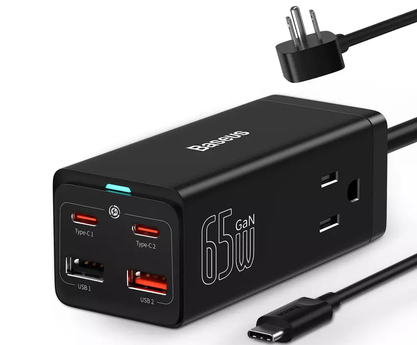 Baseus PowerCombo na Amazon: Splitter z czterech portów USB, dwa gniazda i do 65W ładowania na 47,99 dolarów (52 dolarów off)