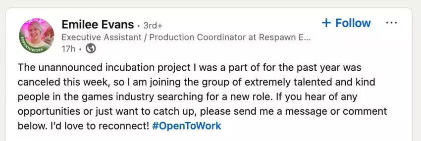 Zrzut ekranu z postu producenta na LinkedIn