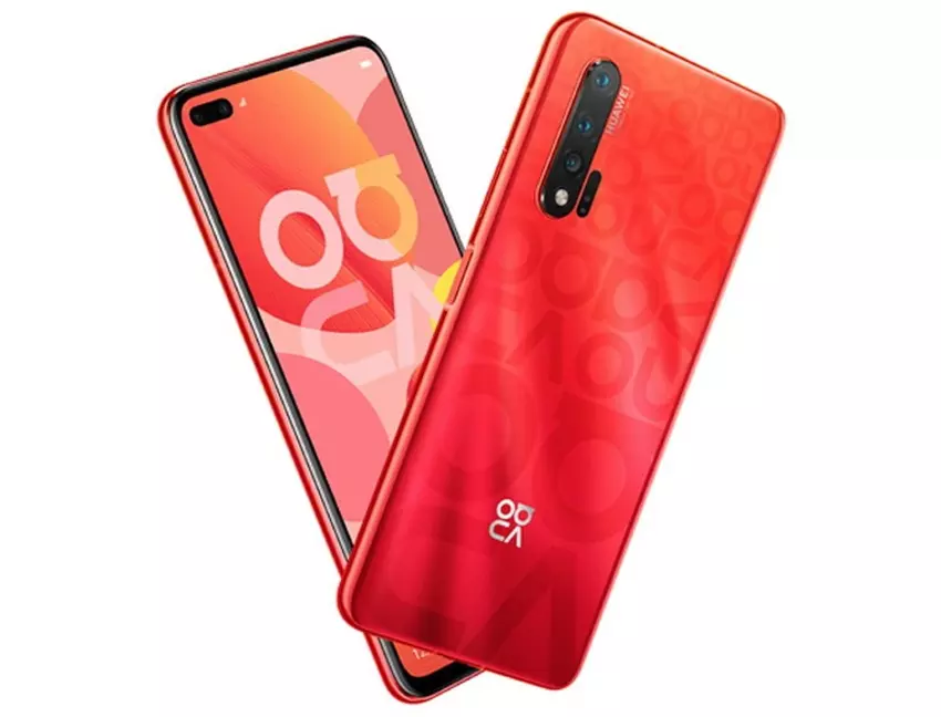 Huawei Nova 6 5G w czerwonych gradientowych kolorach pojawił się na oficjalnym renderowaniu