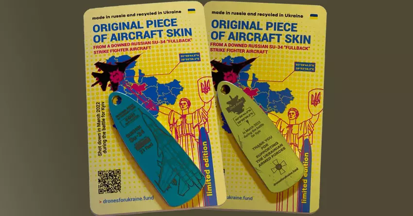 Zestrzelony rosyjski Su-34 trafił do wyjątkowych pamiątek: fundusz wolontariuszy przekazuje tokeny ze skóry każdemu, kto przekaże kwotę 1000 USD lub więcej