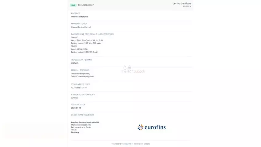 Certyfikacja nowych słuchawek Huawei