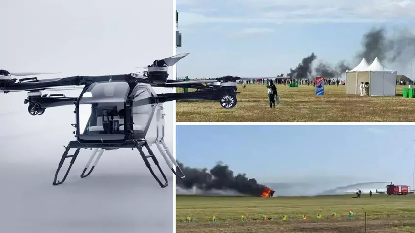 Wypadek nowej generacji: w Chinach zderzyły się dwa latające samochody Xpeng Aeroht