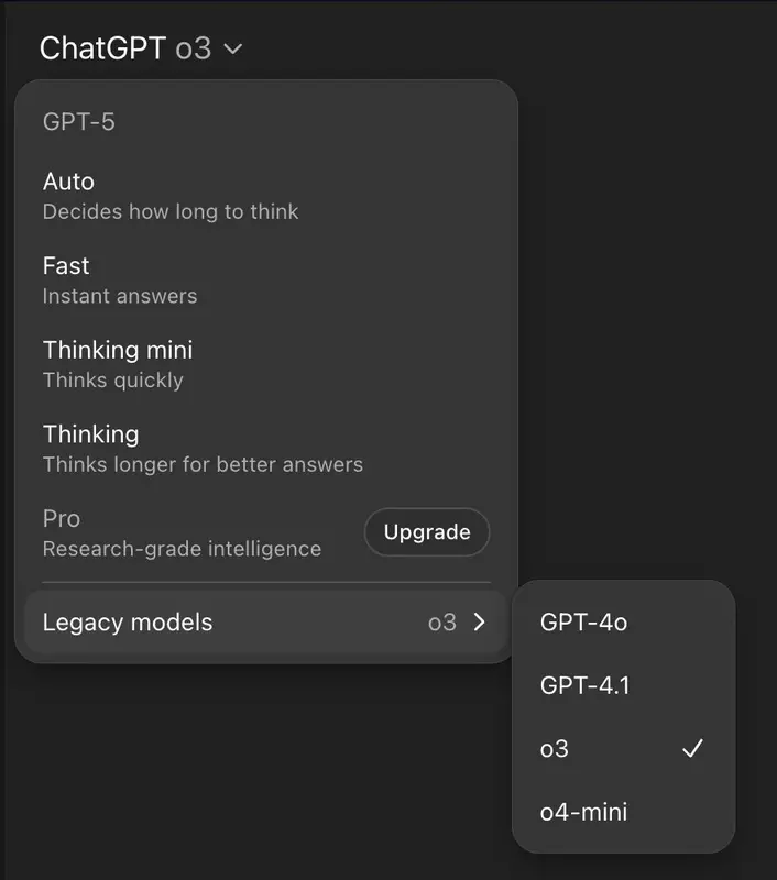 Wybór modeli myślenia w ChatGPT-5