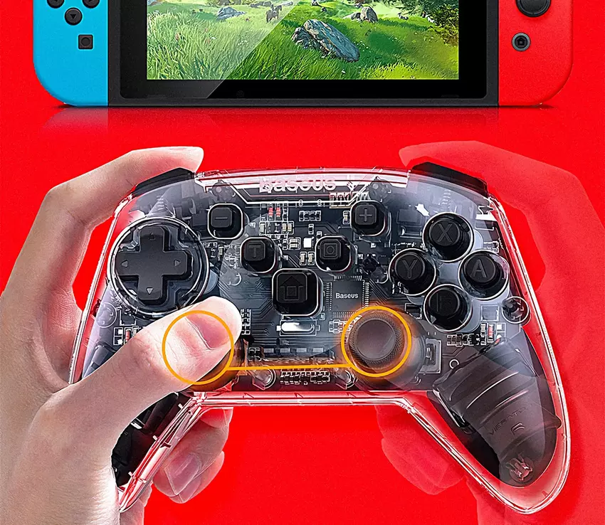 Przejrzysty Gamepad Baseus do przełącznika Nintendo