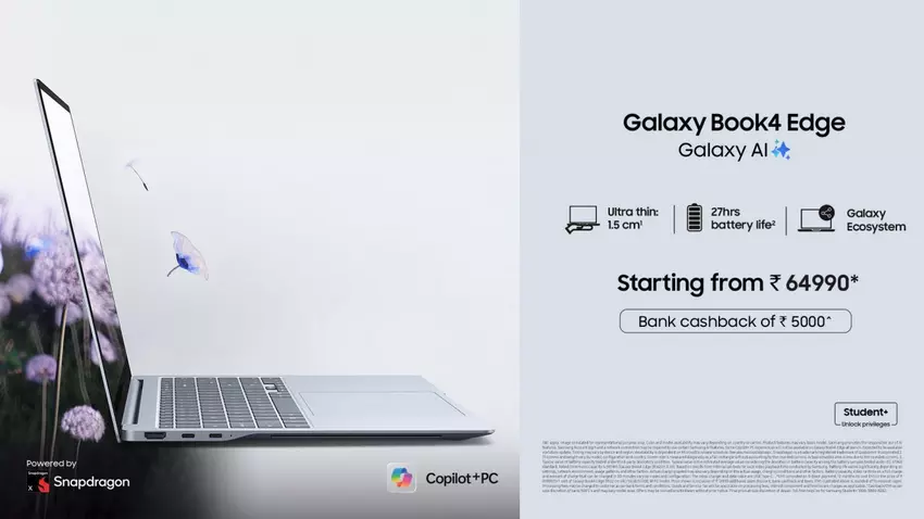 Samsung Galaxy Book4 Edge z procesorem Snapdragon X zadebiutował w Indiach