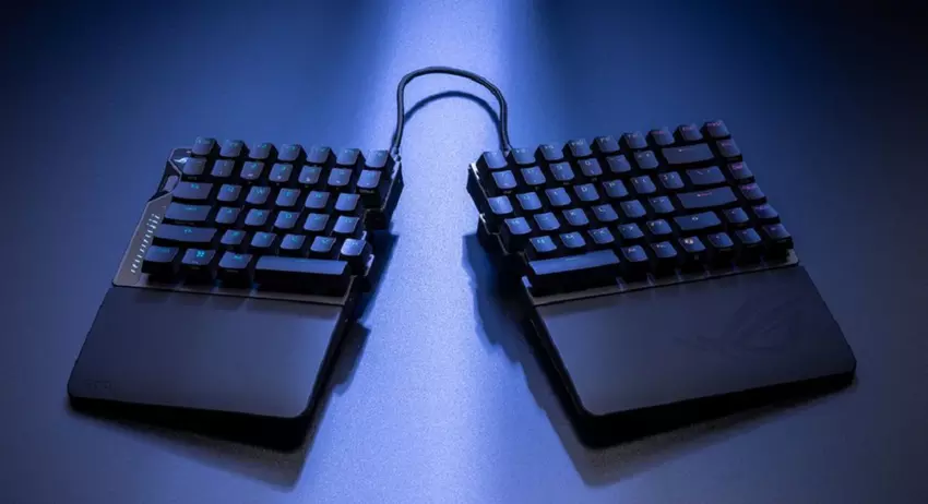 Asus zaprezentowała ROG Falcata — stylową podzieloną klawiaturę dla fanów gier rywalizacyjnych