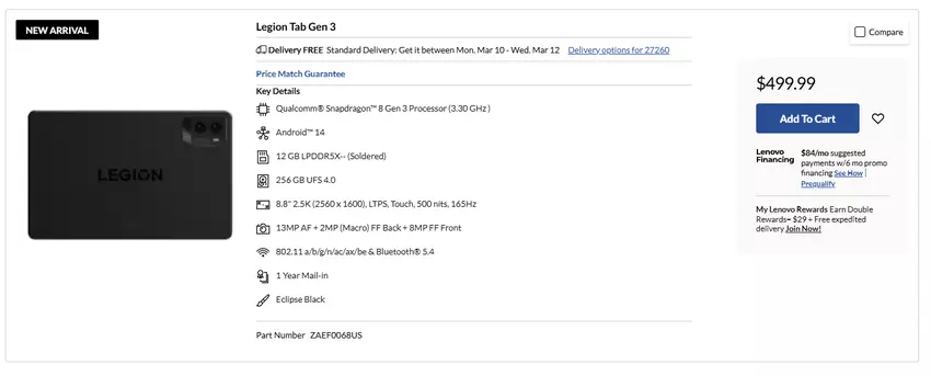 Ilustracja dla tabletu Lenovo Legion Tab