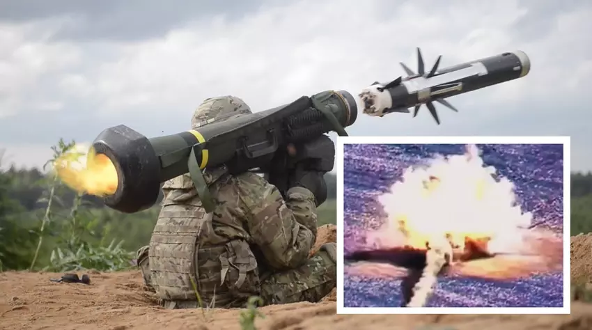 Ukraińskie Siły Zbrojne spektakularnie niszczą rosyjski czołg T-80 pociskiem Javelin