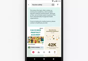 Na prośbę o szczepienie Pinterest pokaże ...