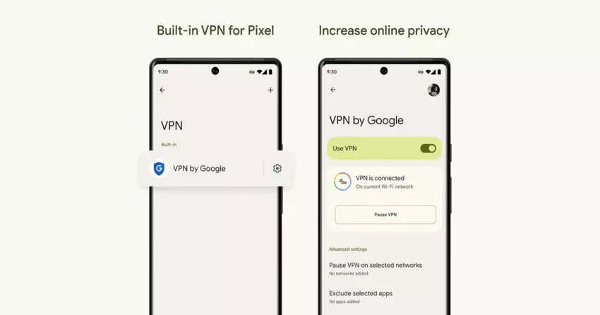 Google wprowadza "Pixel VPN by Google" zamiast Google One dla właścicieli Pixeli