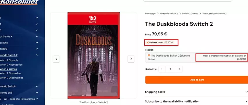 Zrzut ekranu z gry The Duskbloods na konsoli Nintendo Switch 2