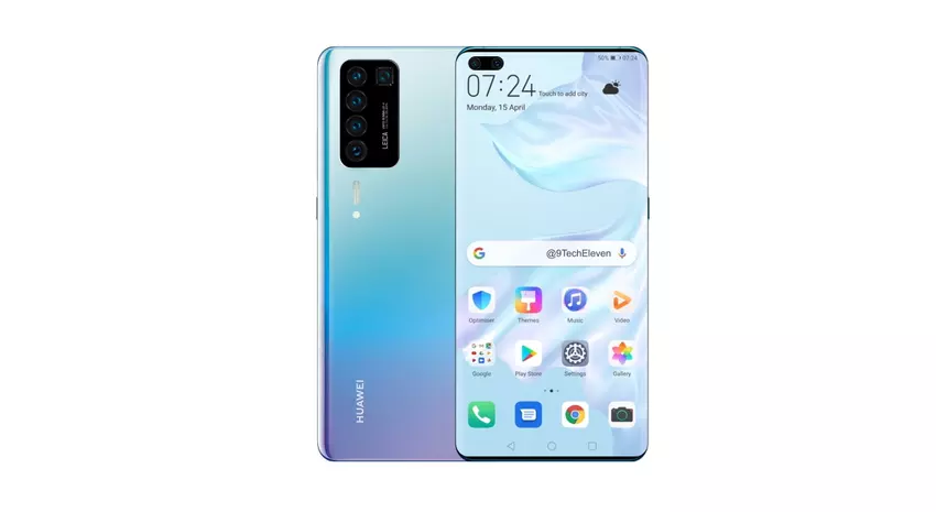 Obraz koncepcyjny Huawei P40 Pro: pięciokamerowy potwór z „nieszczelnym” ekranem i cienkimi ramkami
