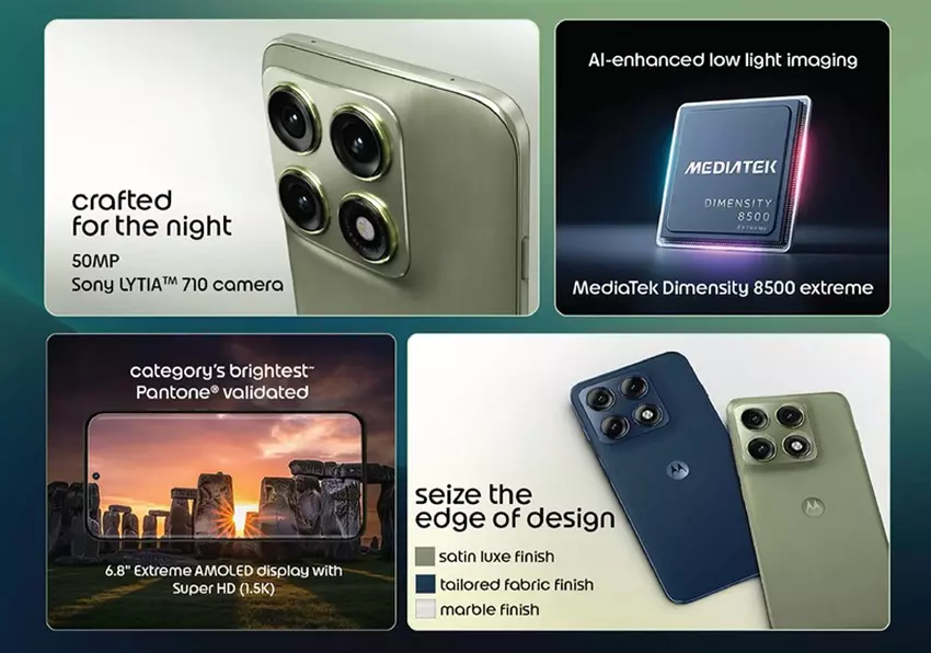 Przednia strona smartfona Motorola Edge 70 Pro