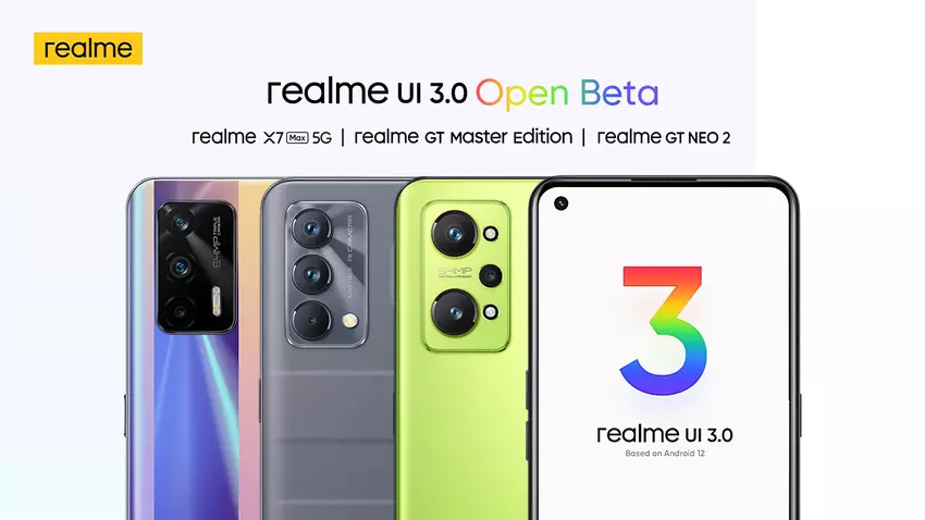 Nie tylko realme GT Master Edition: realme GT Neo 2 i realme X7 Max 5G otrzymały również system Android 12 beta z interfejsem realme UI 3.0