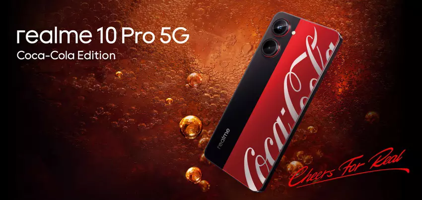 Insider pokazał wideo przedstawiające realme 10 Pro 5G Coca Cola Edition: specjalną wersję smartfona realme 10 Pro 5G z ekranem 120 Hz i układem Snapdragon 695