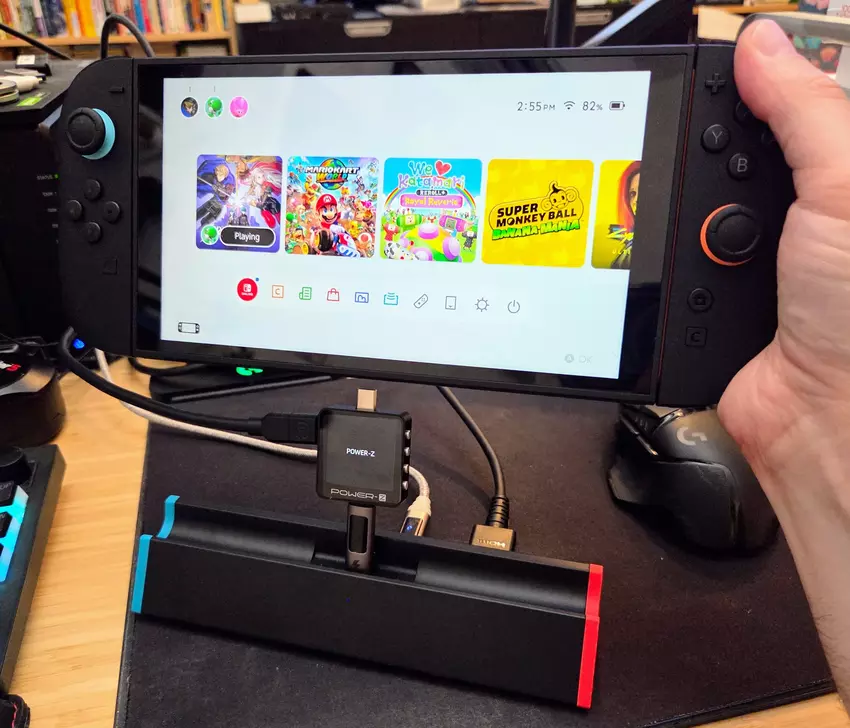 Podłączenie analizatora do Switch 2 i stacji dokującej