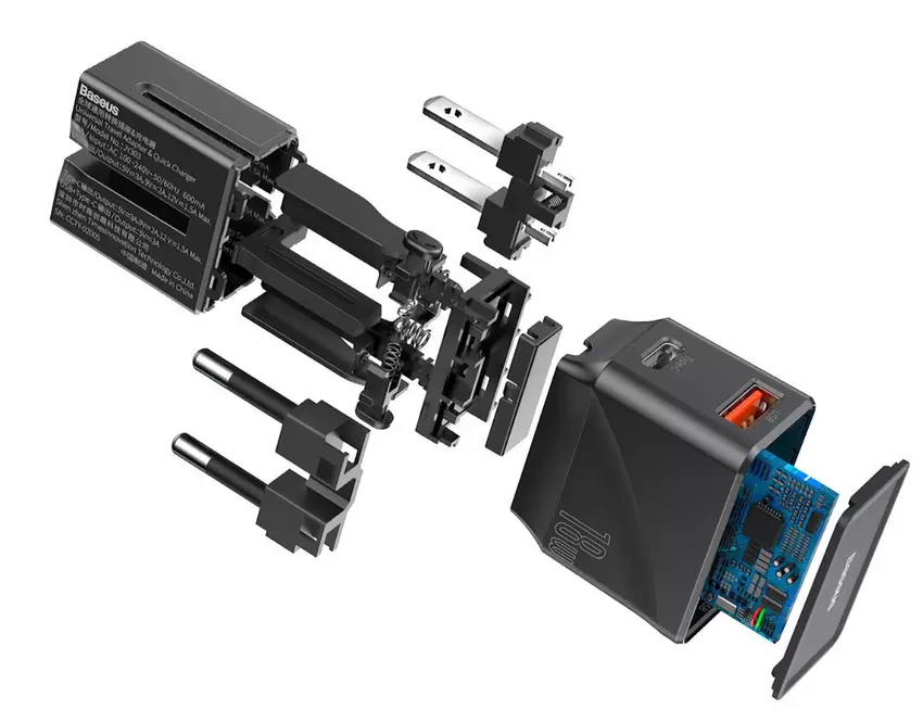 Uniwersalna 18-watowa podróżna ładowarka Baseus