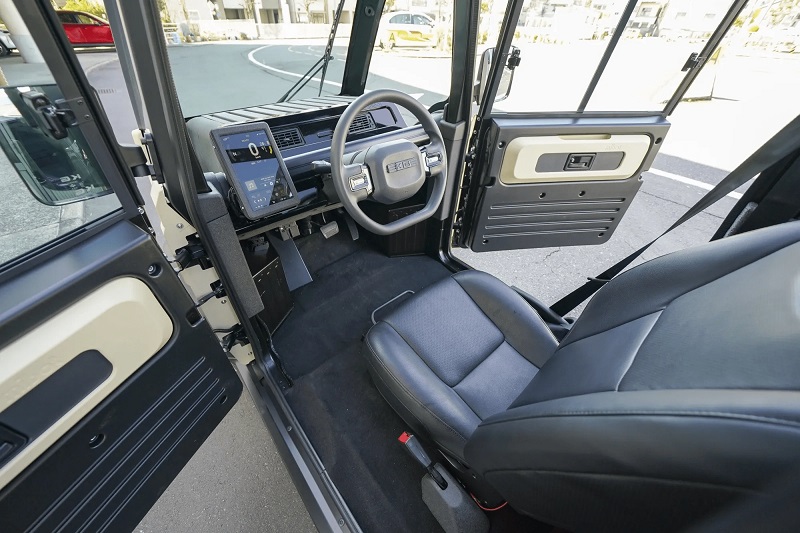 Tylny widok samochodu elektrycznego mibot mini EV