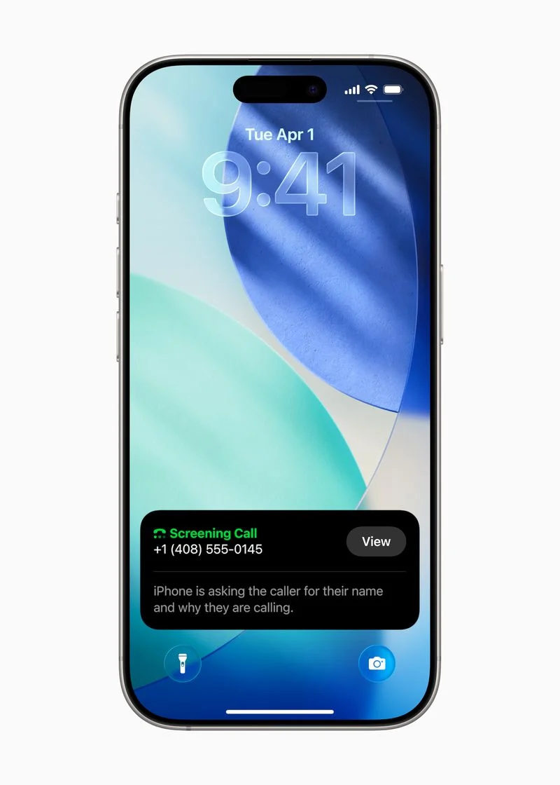 Demonstracja Apple Intelligence Call Screening