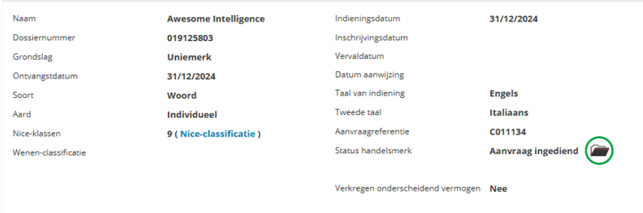 Zrzut ekranu marki "Awesome Intelligence" w Europie