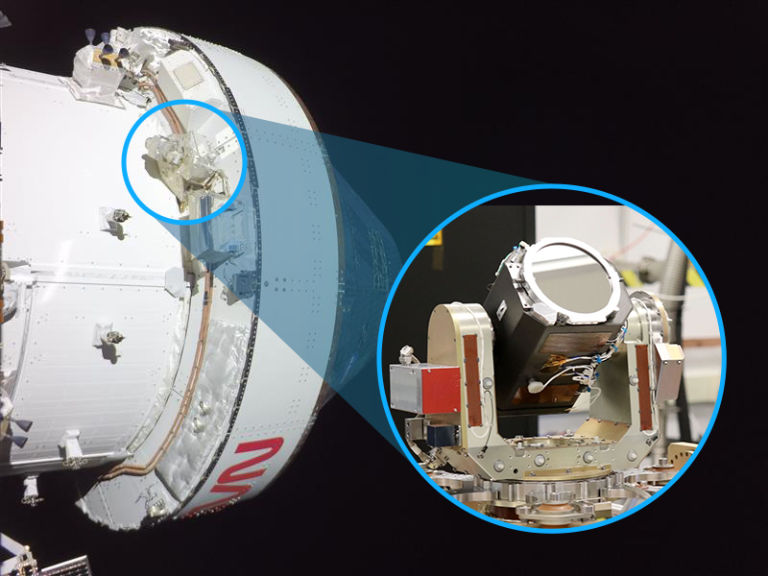 Orion Artemis II z laserową systemem łączności