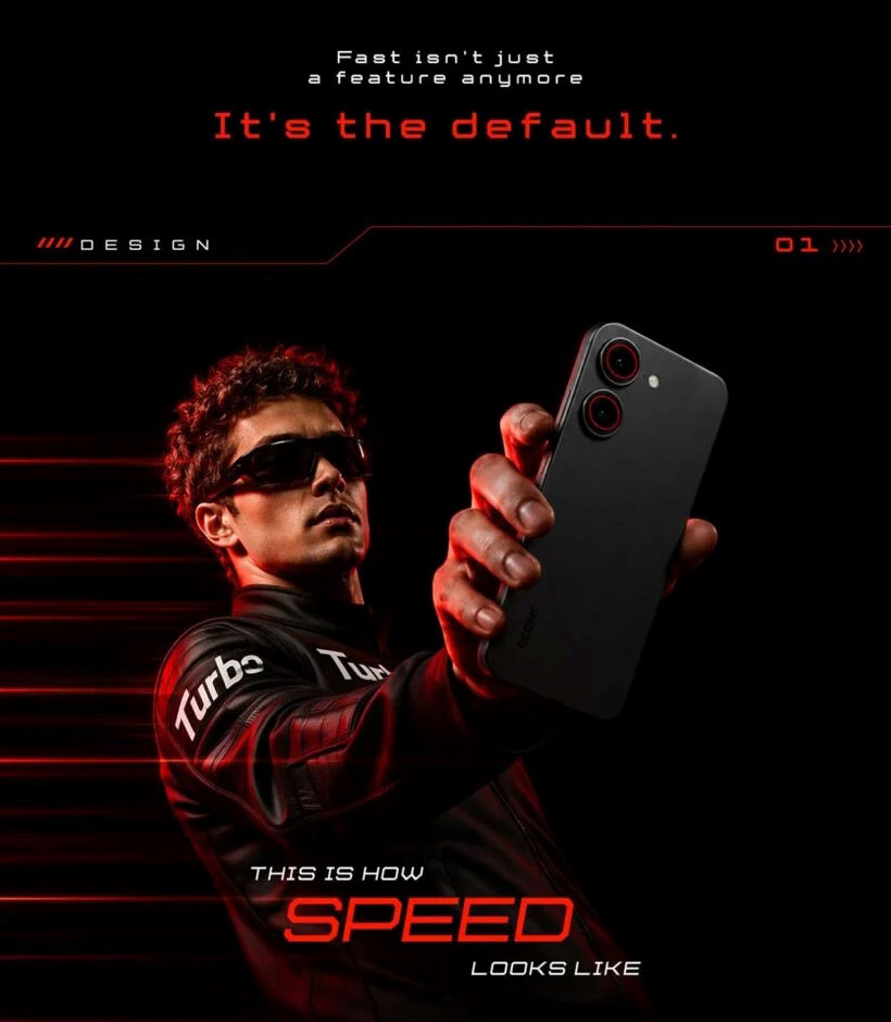 Oficjalny teaser Redmi Turbo 5 na Amazon India
